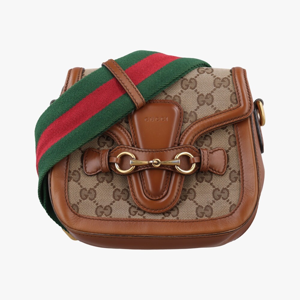 Gucci Web Canvas Leather Brown